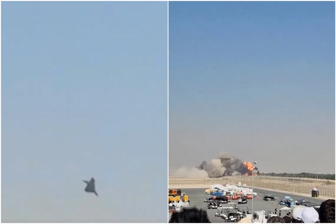 The fighter had been flying at a low altitude at around 2.15pm (6.15pm Singapore time) before it went down, according to a witness.