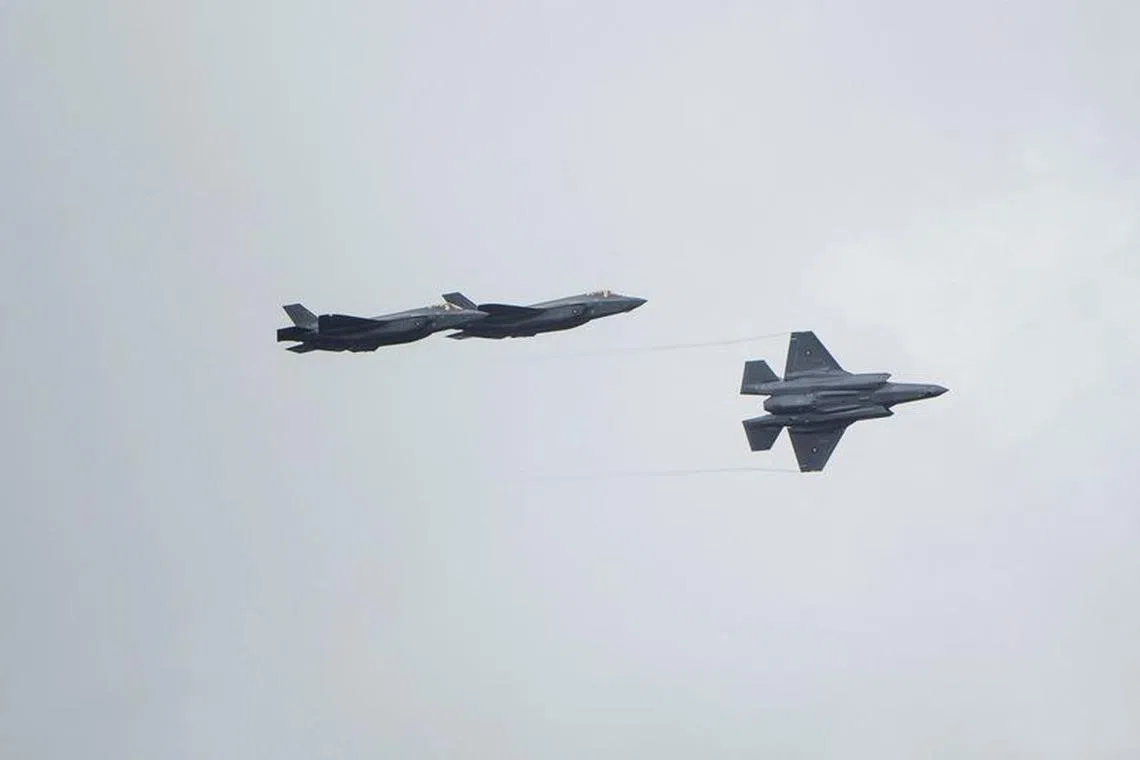 Danish Defense Minister Troels Lund Poulsen receives the first F-35 fighter jets at Flyvestation Skrydstrup, Denmark on Thursday 14 September 2023. Ritzau Scanpix/Bo Amstrup via REUTERS/File Photo