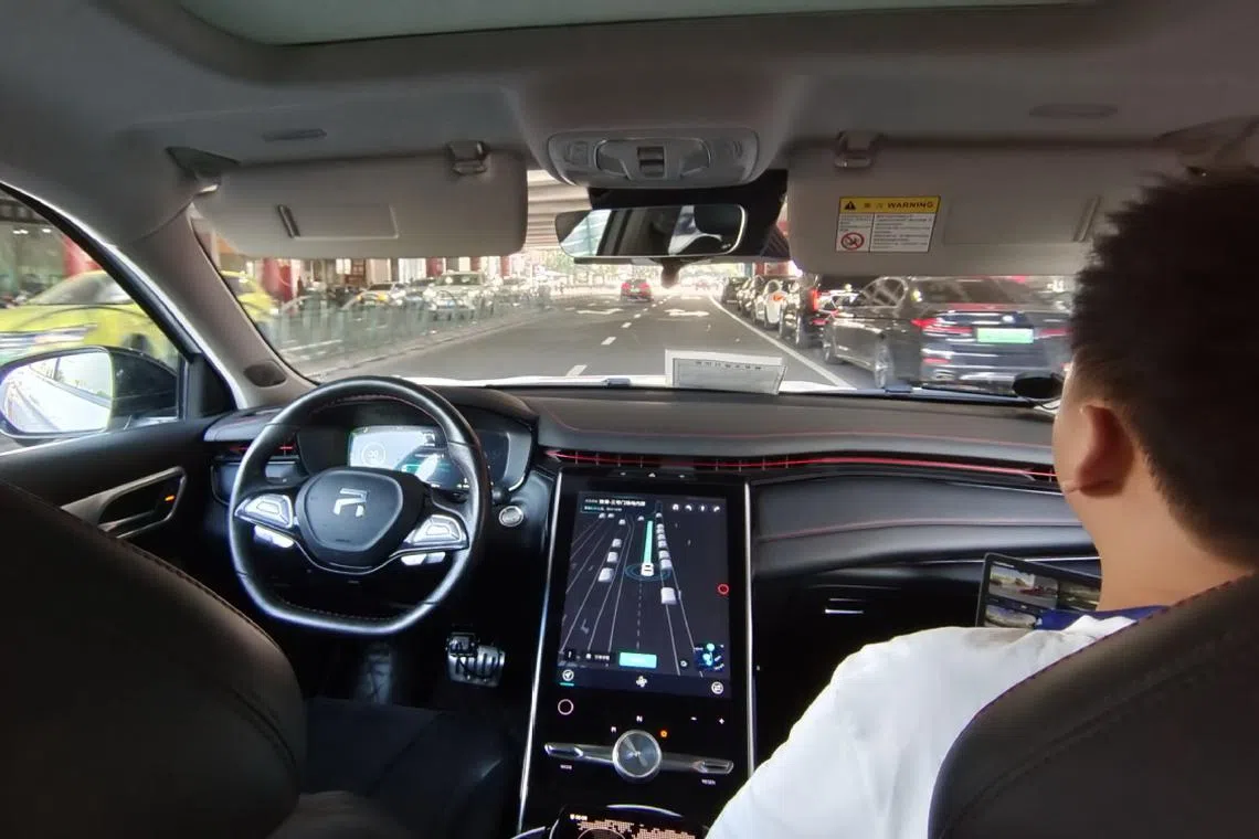 The designated testing area for the driverless taxi pilot program in Shanghai spans 68 sq km.