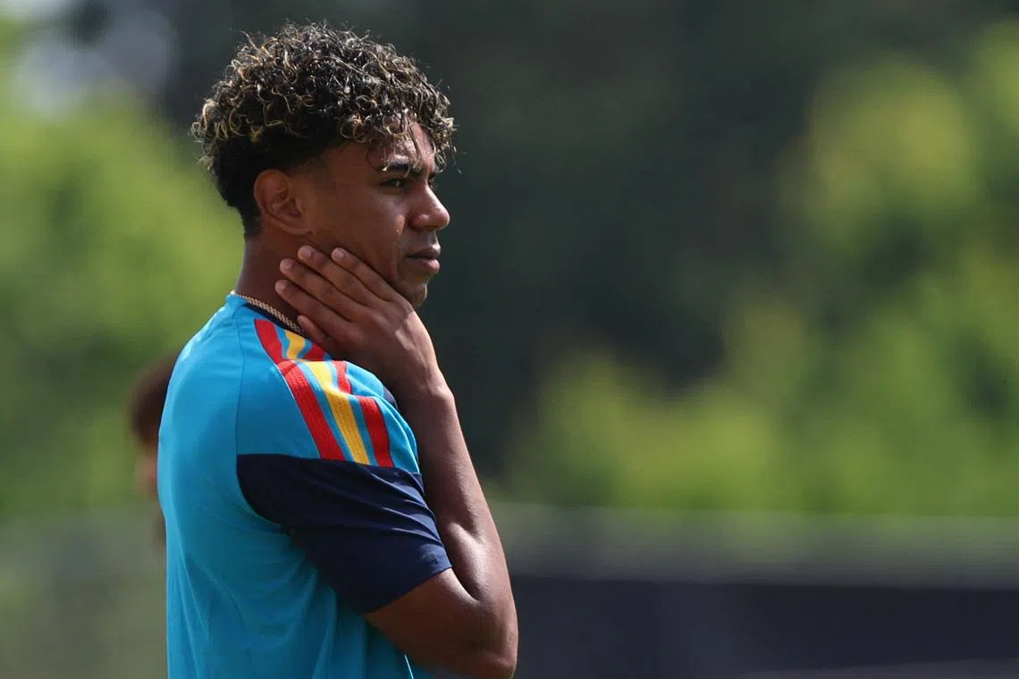 Soccer Football - FIFA World Cup 2026 - Spain Training - Kennesaw State University, Kennesaw, Georgia, U.S. - June 14, 2026 Spain's Lamine Yamal during training IMAGN IMAGES via REUTERS/Jordan Godfree
