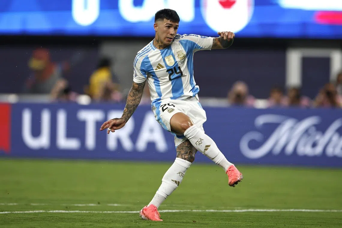 The chants were heard on a live video posted on social media by Enzo Fernandez from the team bus in the wake of the Copa victory.