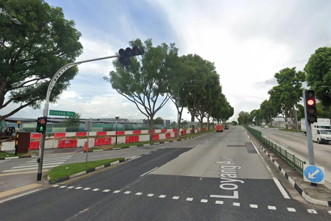 A stretch of Loyang Avenue has been closed for the construction of the Loyang MRT station and Loyang Viaduct.