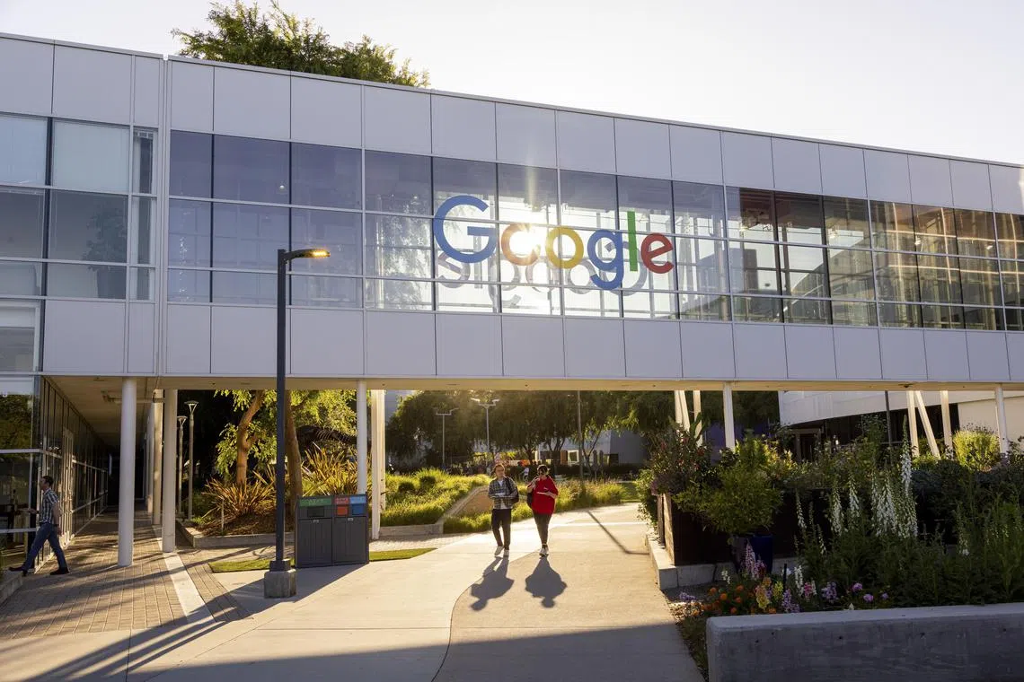 FILE — Google’s headquarters in Mountain View, Calif., May 2, 2024. The Justice Department said Tuesday, Oct. 8,  that it was considering asking a federal court to force Google to break off parts of the company or change its practices in order to eliminate its monopoly in search, moves that could redefine the $2 trillion company’s core business. (Jason Henry/The New York Times) 