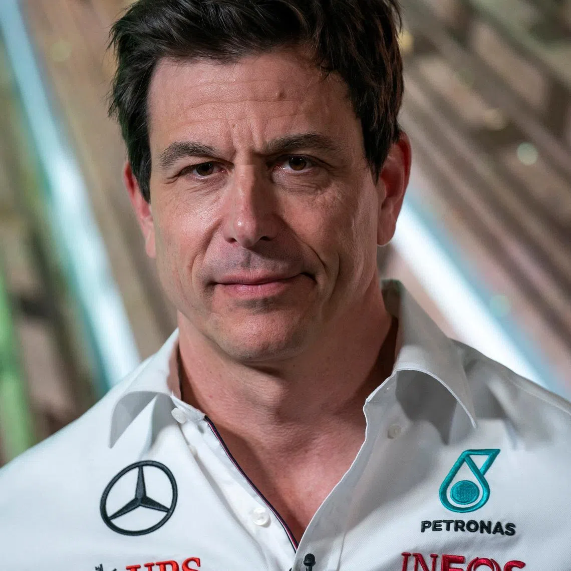 Mercedes team principal Toto Wolff takes part in the lighting ceremony at the Empire State Building in New York City, U.S., April 29, 2024. REUTERS/Eduardo Munoz