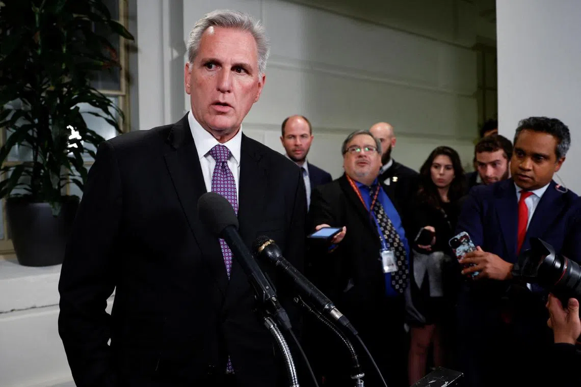 Markets wobbled as US House Speaker Kevin McCarthy tried to stitch together a deal to avoid a looming government shutdown on Sept 29.
