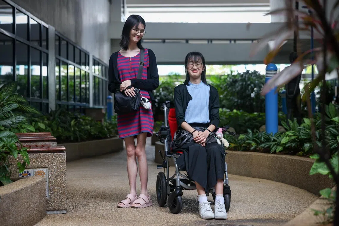 Ms Abigail Chua (left) and Ms Raphaella Gautama, who were both diagnosed with rare conditions in 2019.