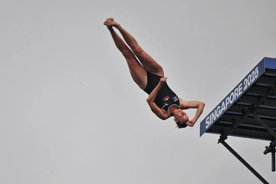 Australian high diver Rhiannan Iffland clinched her fifth straight women's 20m title at the World Aquatics Championships on July 26, 2025.