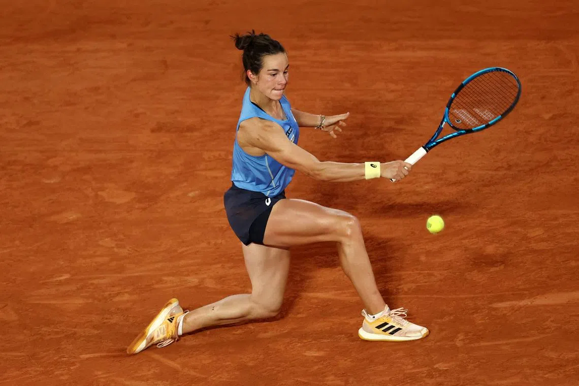 FILE PHOTO: Tennis - French Open - Roland Garros, Paris, France - June 5, 2025 France's Lois Boisson in action during her semi final match against Coco Gauff of the U.S. REUTERS/Gonzalo Fuentes/File Photo