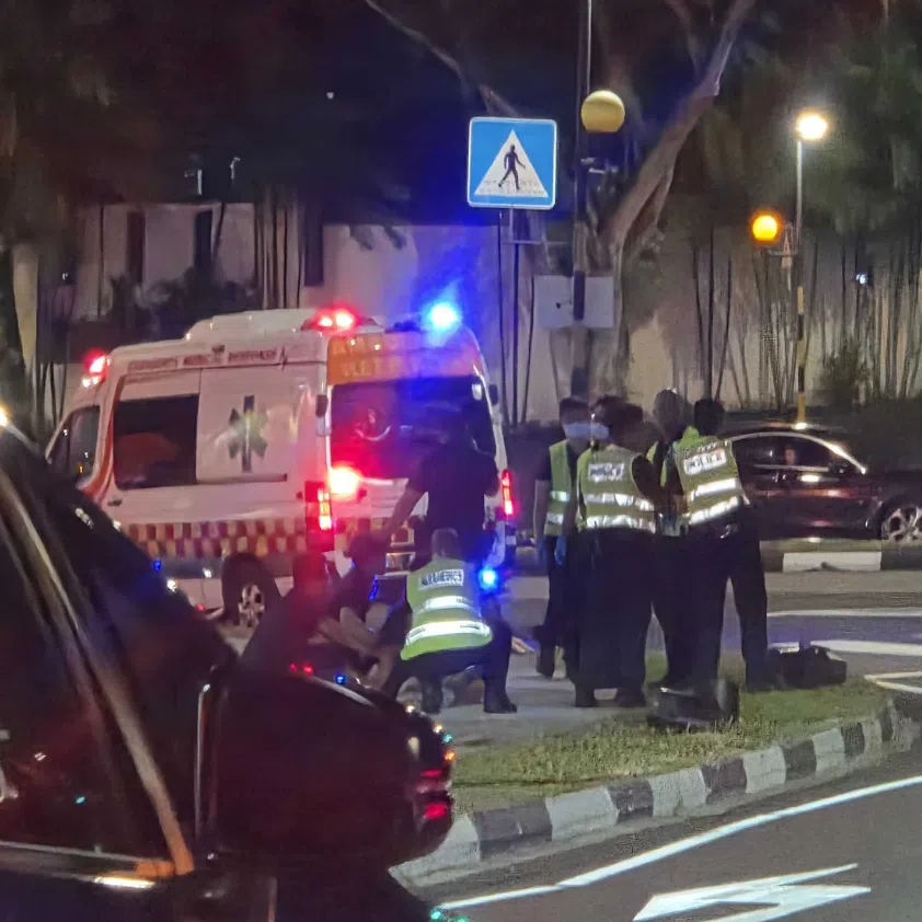 Four police cars and an ambulance were seen on site when The Straits Times arrived at the scene.