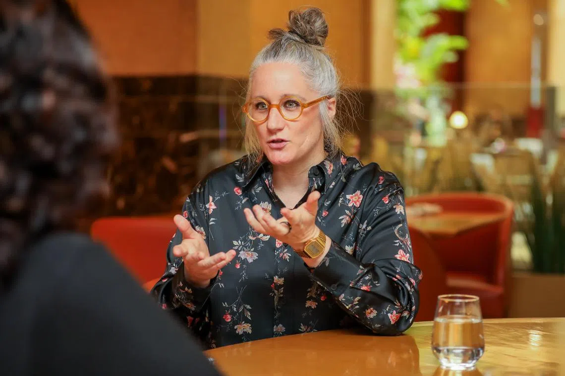 Interview pics of Lindsey McInerney, founder and CEO of Black Sun Labs. Taken at Fullerton Hotel at 1 Fullerton Square.