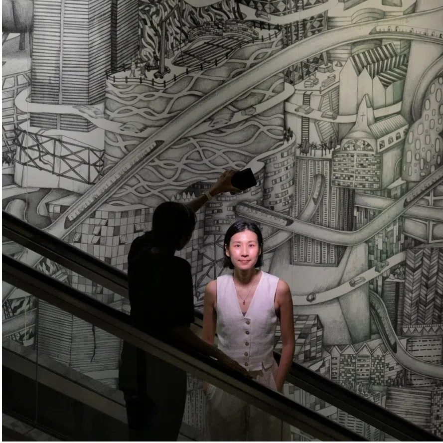 Artwork at Newton, Hougang and Hume MRT stations.
