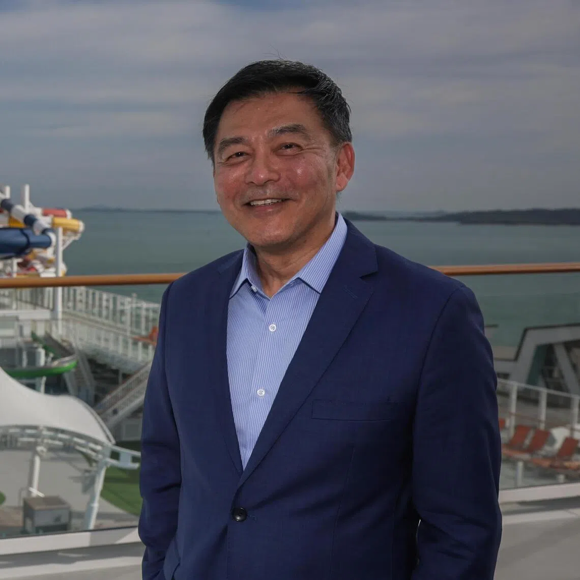 ST20251024_202585600183: Gin Tay/ wccruise/ Kang Wan Chern/
Portraits of Michael Goh, President of StarDream Cruises photographed onboard Genting Dream at Marina Bay Cruise Centre Singapore on Oct 24, 2025.
