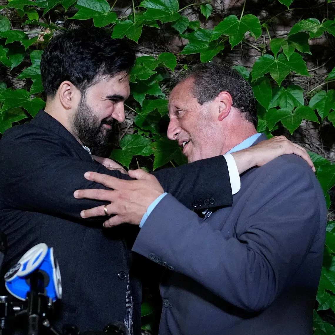 New York City Mayor Zohran Mamdani greets Brad Lander, candidate for New York’s 10th Congressional District, after winning the primary elections in Brooklyn, New York, U.S., June 23, 2026. REUTERS/Eduardo Munoz