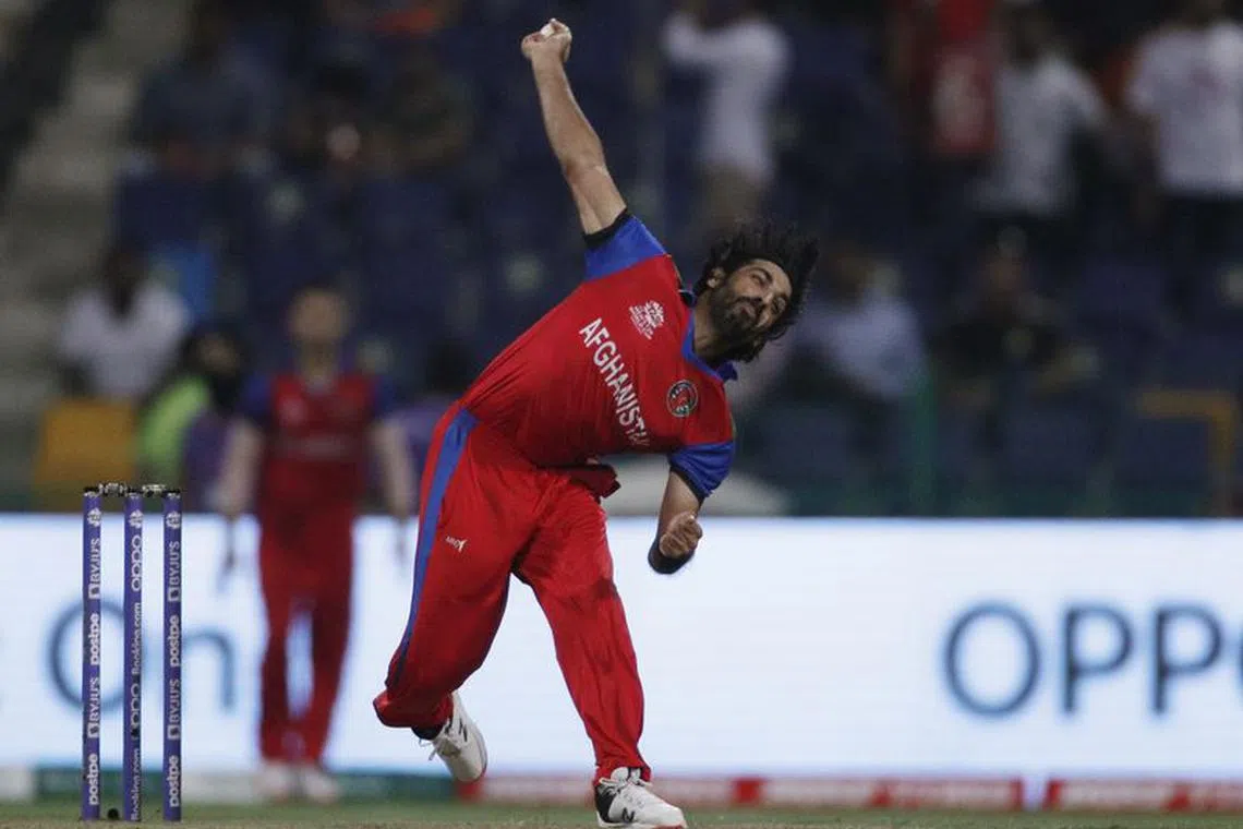 Cricket - ICC Men's T20 World Cup - Super 12 - Group 2 - India v Afghanistan - Sheikh Zayed Cricket Stadium, Abu Dhabi, United Arab Emirates - November 3, 2021 Afghanistan's Karim Janat in action REUTERS/Hamad I Mohammed/File photo