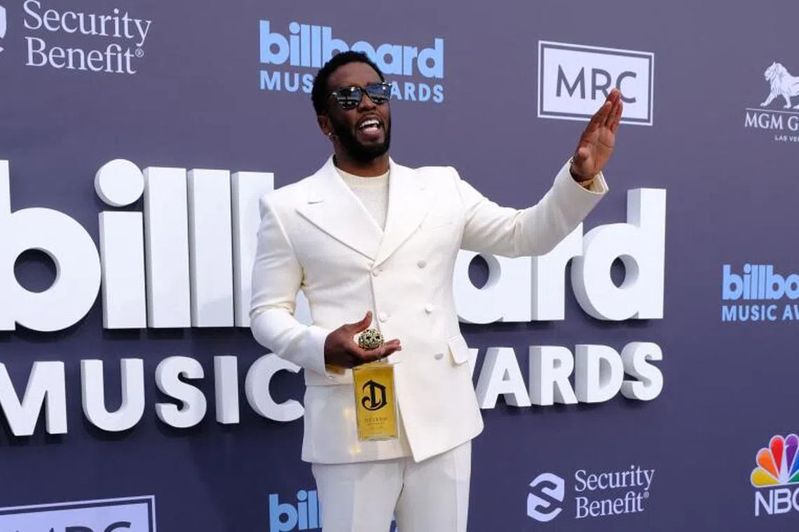 US producer-musician Sean "Diddy" Combs attends the Billboard Music Awards at the MGM Grand Garden Arena in Las Vegas, Nevada, May 15, 2022. Combs has pleaded not guilty to racketeering and sex trafficking charges.