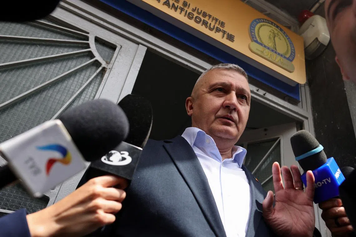 General Vlad Gheorghita, the Romanian Army's Chief of Staff, leaves the headquarters of the military office of the Romanian Anticorruption Directorate, in Bucharest, Romania, June 2, 2026. Inquam Photos/Octav Ganea via REUTERS ATTENTION EDITORS - THIS IMAGE WAS PROVIDED BY A THIRD PARTY. ROMANIA OUT. NO COMMERCIAL OR EDITORIAL SALES IN ROMANIA