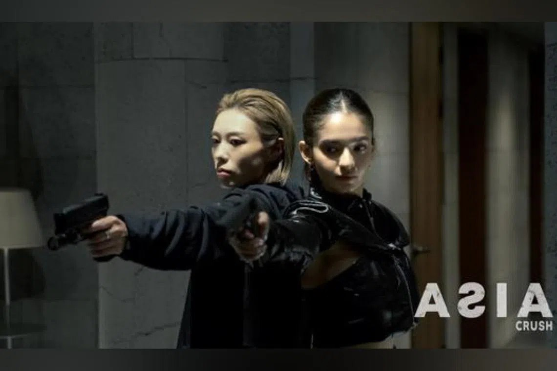 Kim Ye-ji (left) and Indian influencer and actress Anushka Sen (right) star in Crush, a spin-off series of a global film project named Asia.