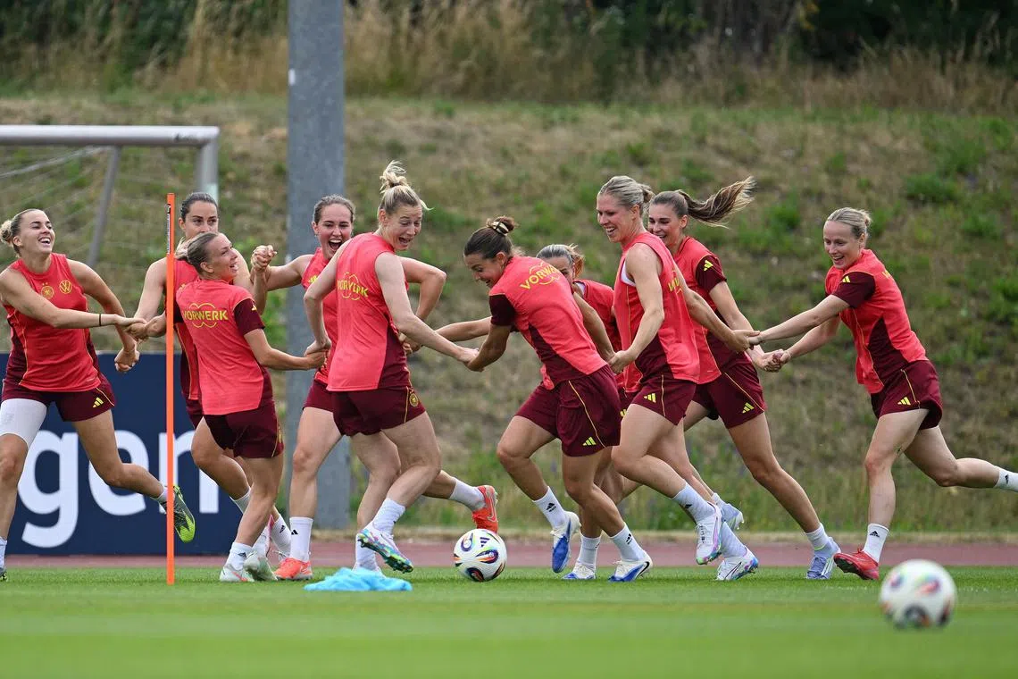Germany during training ahead of the Women's Euro 2025.