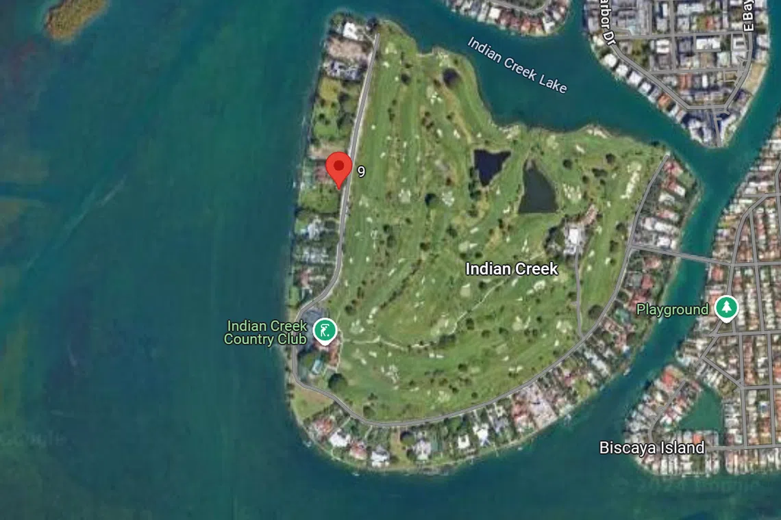 The empty land, at 9 Indian Creek Island Road, was purchased for US$27.5 million in 2018 by SMM Sunny Holding, a Delaware company.