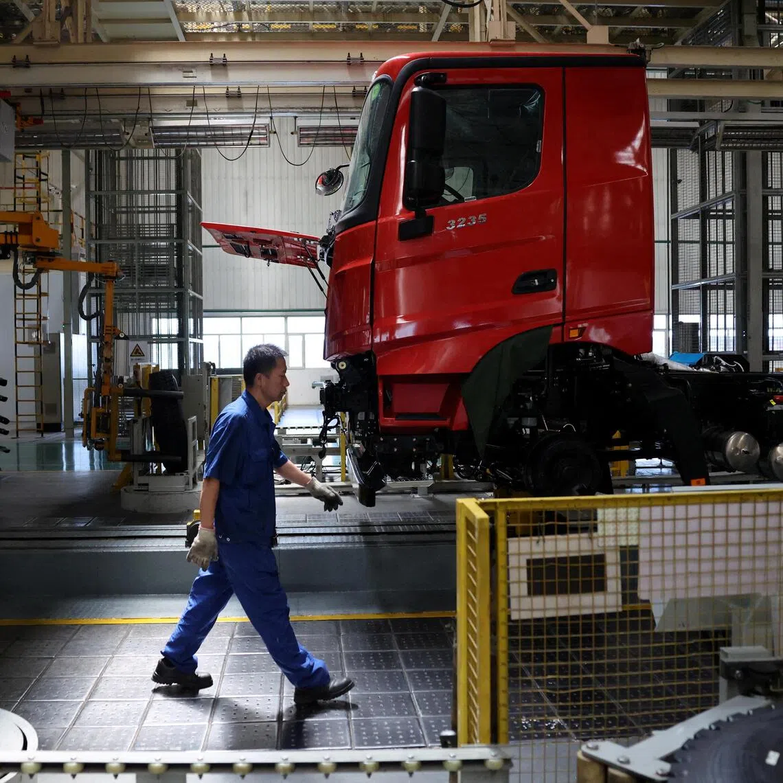 The official manufacturing purchasing managers’ index was 49.2 in July, down from 50.3 in June.