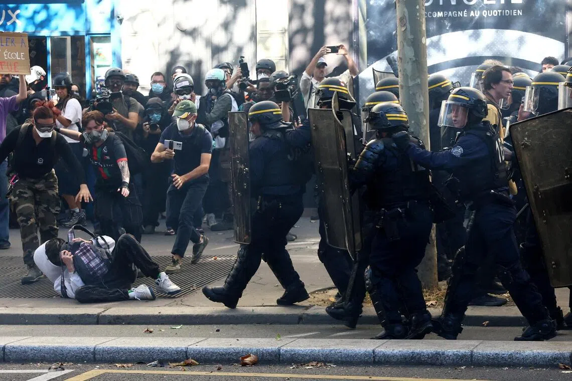 While many protests have been peaceful, some demonstrators have started fires, destroyed bus shelters or clashed with riot police.