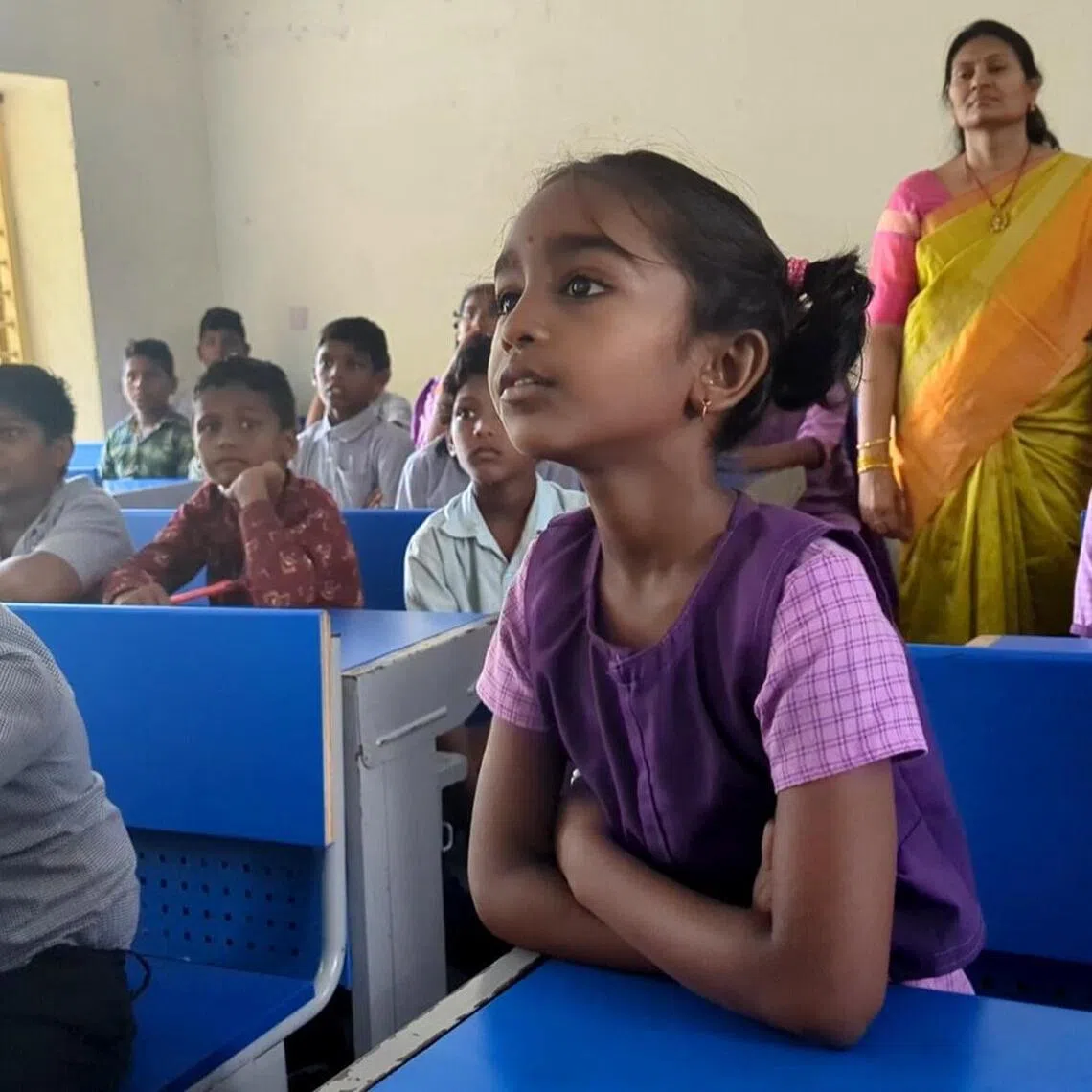 Children in Andhra Pradesh learning English. 