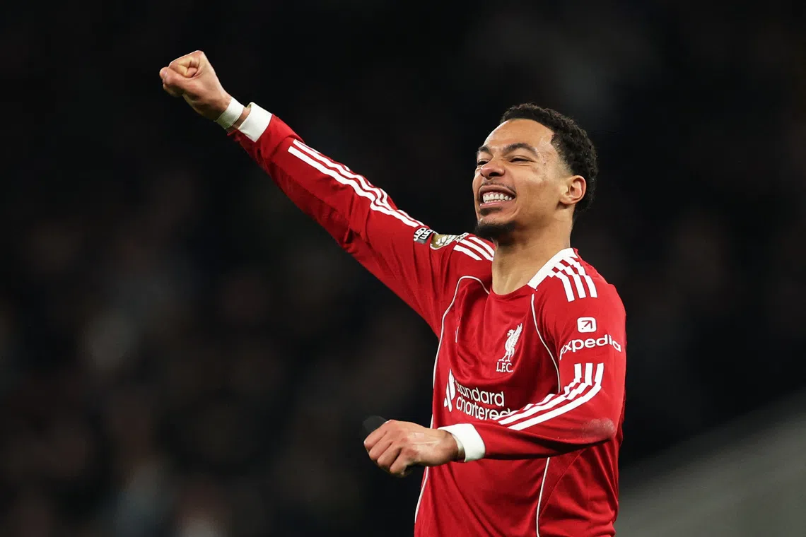 Soccer Football - Premier League - Tottenham Hotspur v Liverpool - Tottenham Hotspur Stadium, London, Britain - December 20, 2025 Liverpool's Hugo Ekitike celebrates after the match Action Images via Reuters/John Sibley