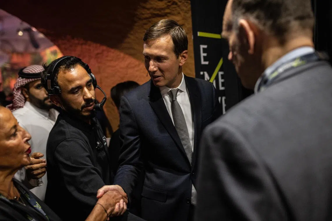 Jared Kushner, former senior adviser to US President Donald Trump, is seen at a conference in Riyadh last October. Kushner was questioned before a federal grand jury as prosecutors appeared to be trying to establish if the former president knew his efforts to stay in power were built on a lie. 