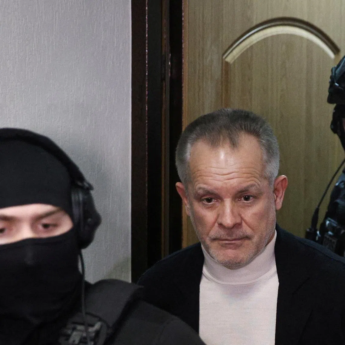 FILE PHOTO: Vladimir Plahotniuc, a Moldovan business magnate and former lawmaker accused of fraud, attends a court hearing in Chisinau, Moldova December 2, 2025. REUTERS/Vladislav Culiomza/File Photo