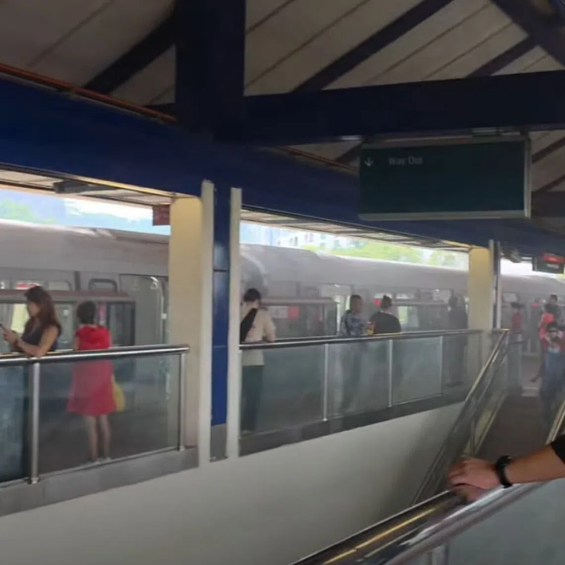 Smoke was seen coming from underneath the train at Bukit Gombak station at about 11.40am.