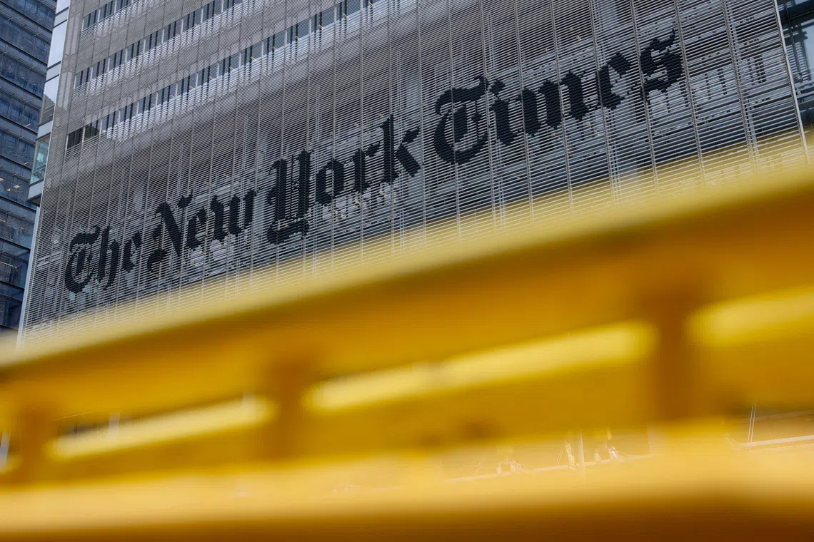 The New York Times building in Manhattan, New York City, U.S., September 16, 2025. REUTERS/Kylie Cooper