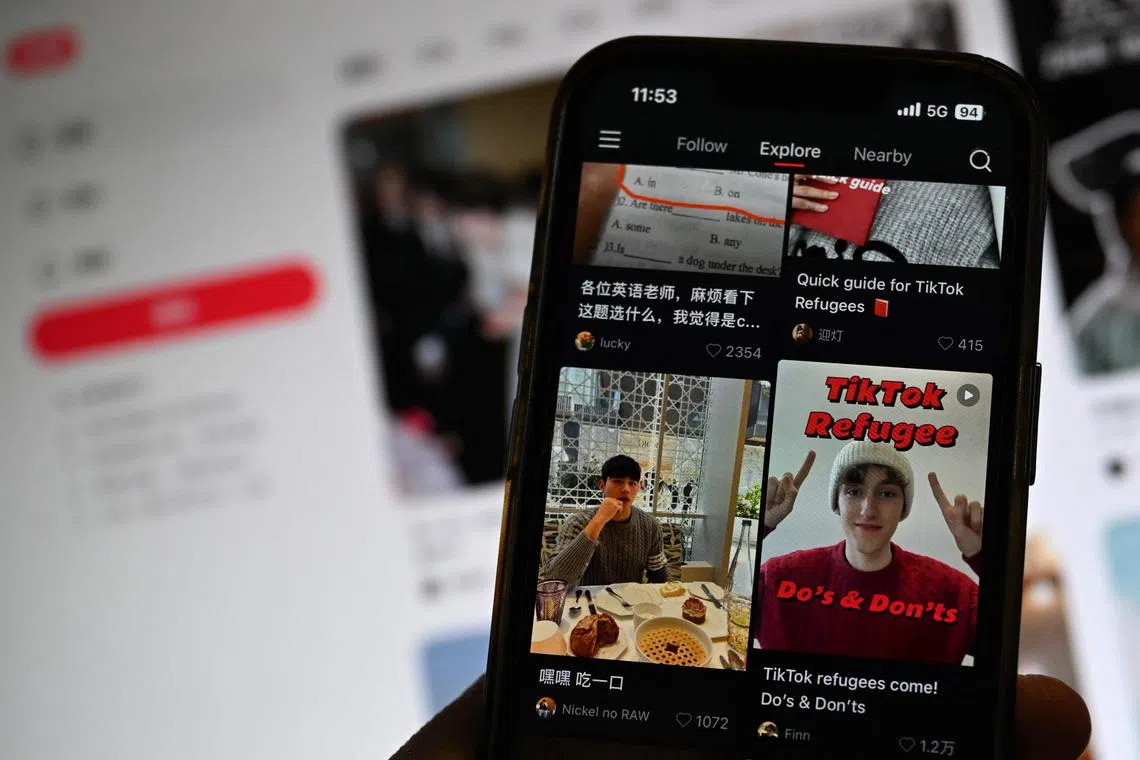 This photograph in Paris on January 15, 2025 shows the Chinese-owned mobile application Xiaohongshu. In the days leading up to a proposed United-States government ban on the social media platform TikTok, US users have turned to another Chinese-owned app, Xiaohongshu. (Photo by Anna KURTH / AFP)