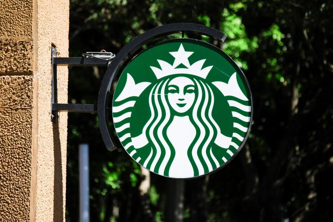The logo of the American coffee company Starbucks is seen in Mexico City, Mexico, June 15, 2024. REUTERS/Raquel Cunha/File Photo