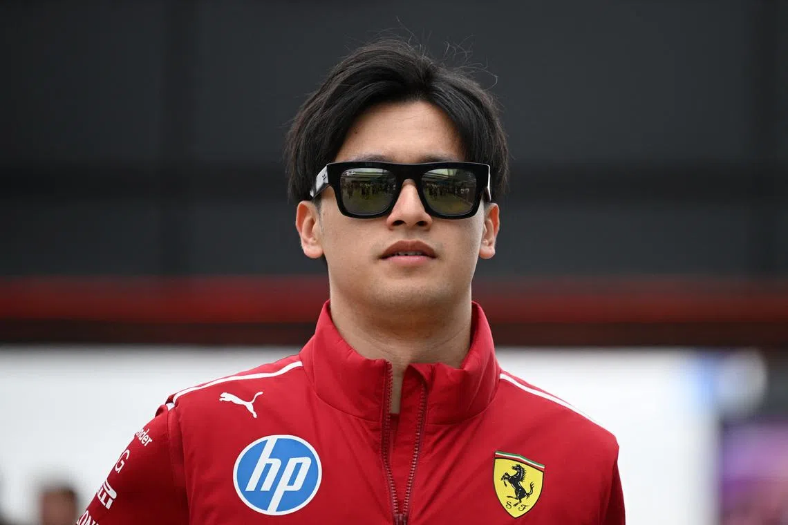 Formula One F1 - British Grand Prix - Silverstone Circuit, Silverstone, Britain - July 5, 2025 Ferrari reserve driver Zhou Guanyu ahead of practice REUTERS/Jaimi Joy