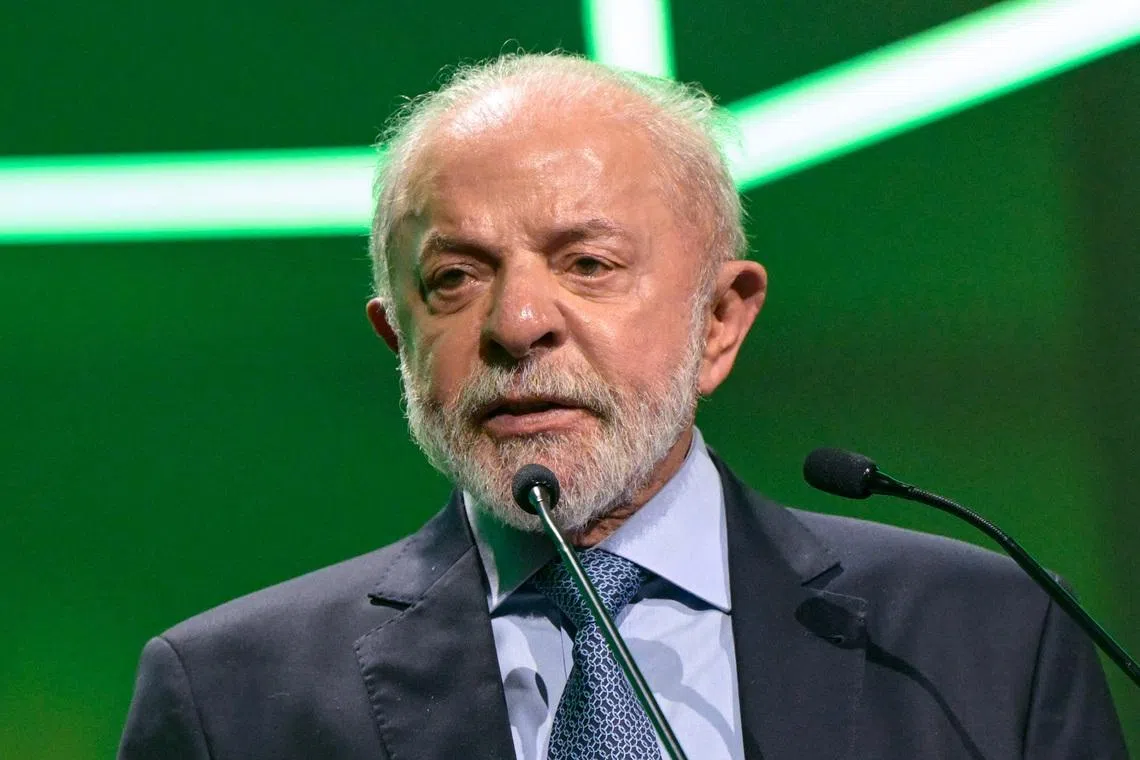 Brazilian President Luiz Inacio Lula da Silva speaks during the opening ceremony of Hannover Messe at the Hannover Congress Centrum (HCC), in Hanover, Germany, April 19, 2026. REUTERS/Fabian Bimmer/File Photo