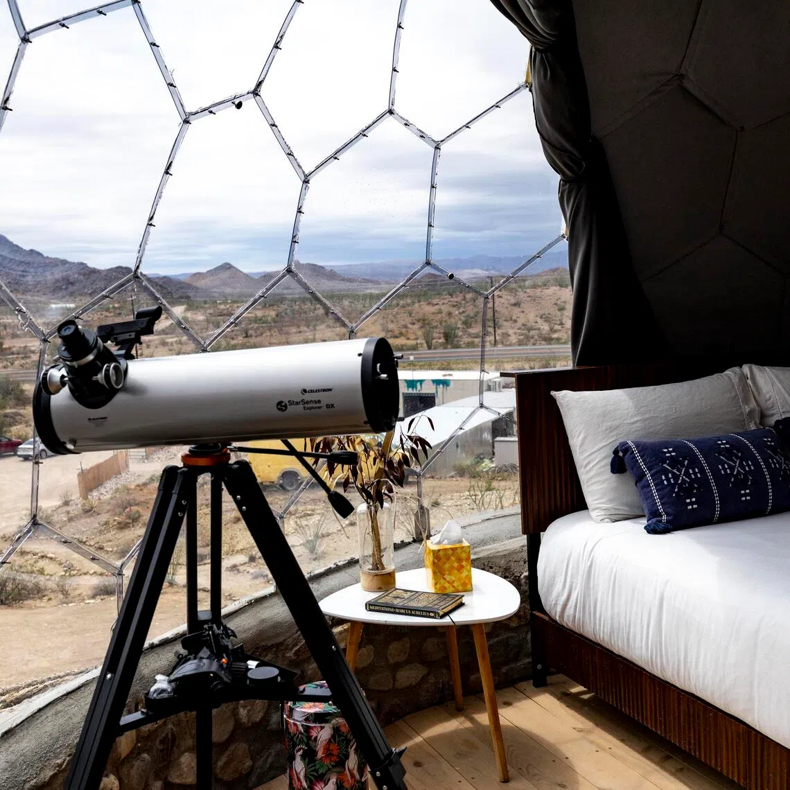 A stargazing pod at Space Cowboys, a private campground in Terlingua, West Texas.