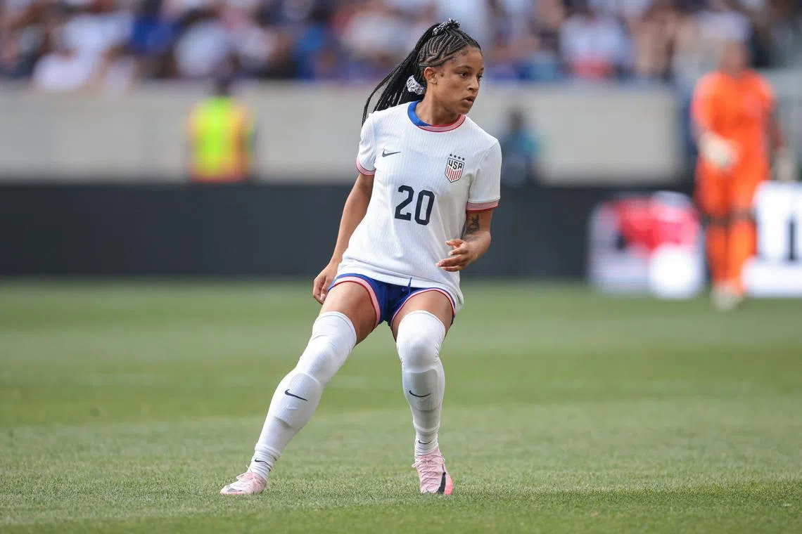 FILE PHOTO: Jul 13, 2024; Harrison, New Jersey, USA; United States midfielder Croix Bethune (20) looks back during the second half against Mexico at Red Bull Arena. Mandatory Credit: Vincent Carchietta-USA TODAY Sports/File Photo