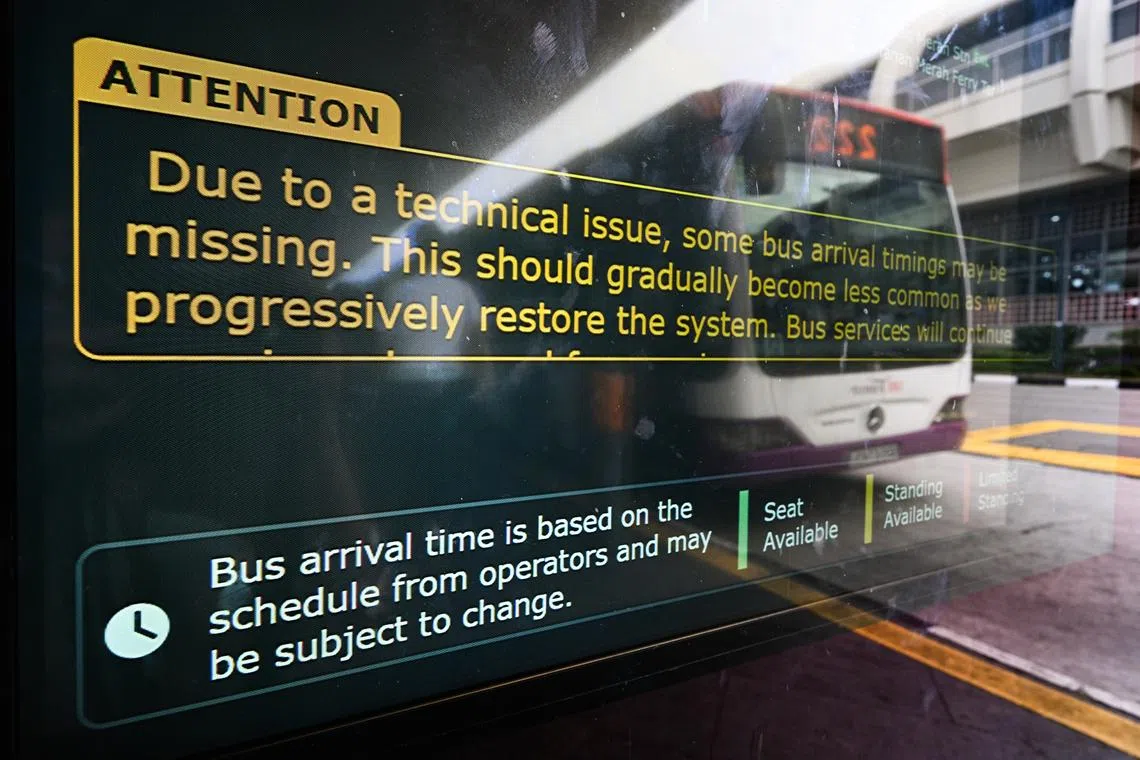 The system had caused inaccurate bus timings and long wait times to be displayed to commuters at bus stop displays and apps.
