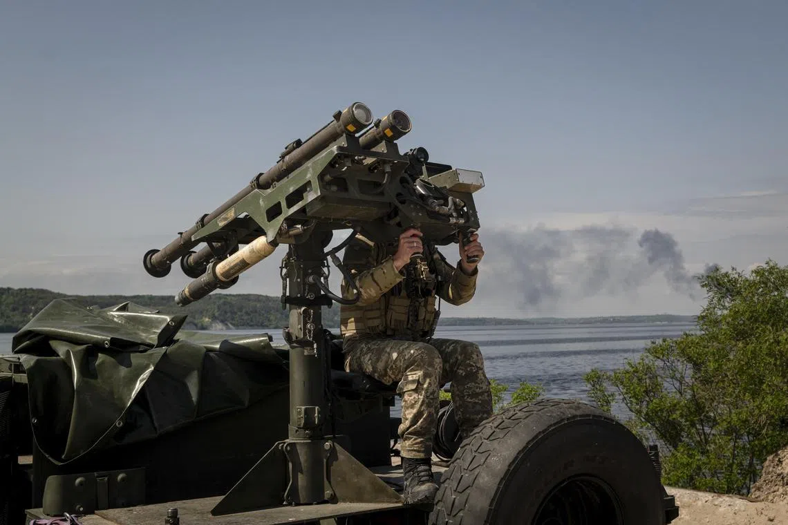 A 26-year-old “shooter”, call-sign Riabyi, who is part of a two-person mobile air defence crew, in the Kyiv region.