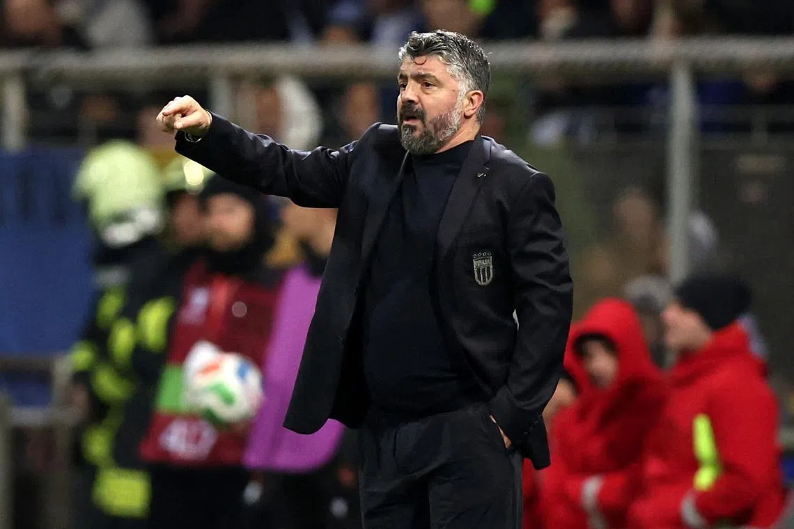 Soccer Football - FIFA World Cup - UEFA Qualifiers - Finals - Bosnia and Herzegovina v Italy - Bilino Polje Stadium, Zenica, Bosnia and Herzegovina - March 31, 2026 Italy coach Gennaro Gattuso REUTERS/Amel Emric