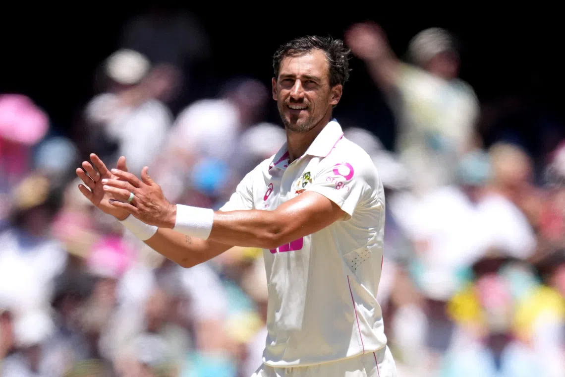 FILE PHOTO: Cricket - The Ashes - Australia v England - Fifth Test - Sydney Cricket Ground, Sydney, Australia - January 7, 2026 Australia's Mitchell Starc reacts REUTERS/Asanka Brendon Ratnayake/File Photo