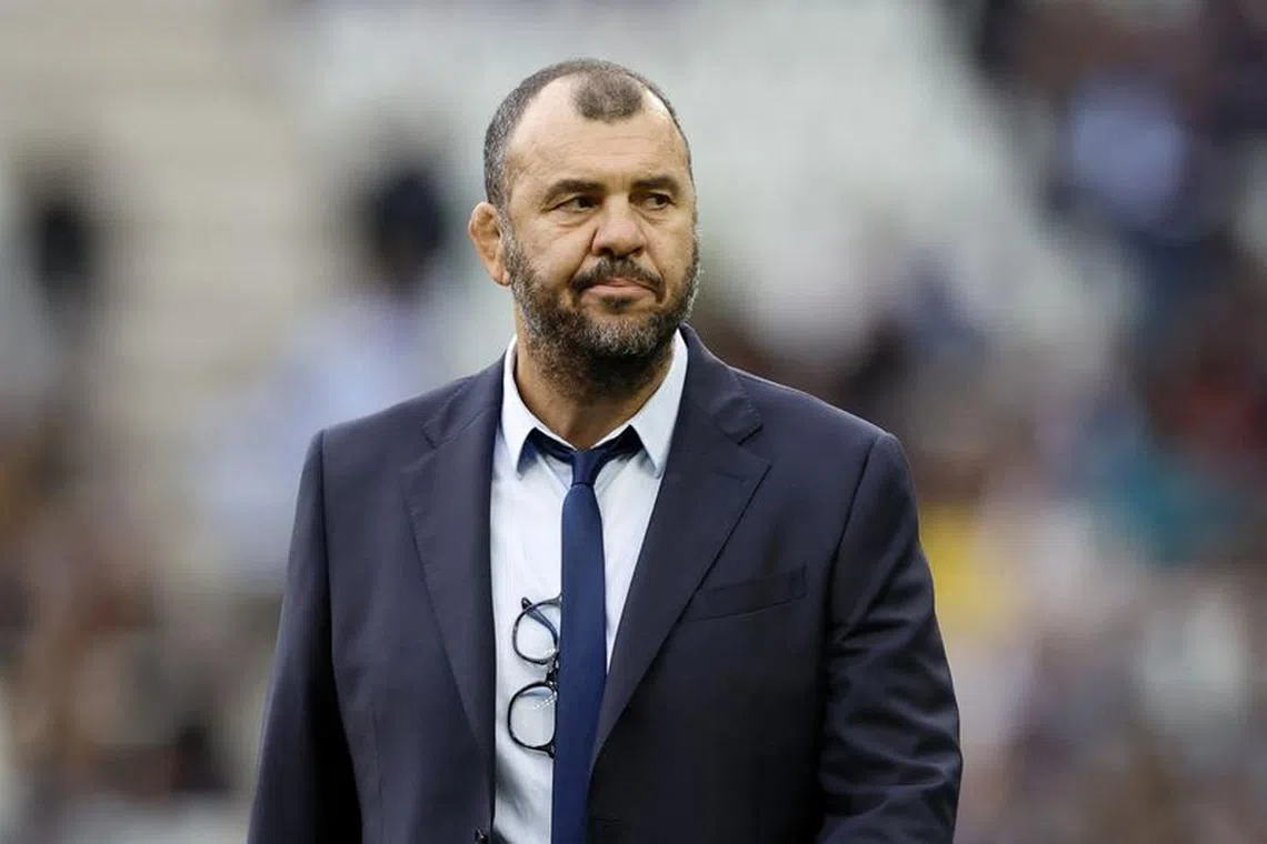 FILE PHOTO: Rugby Union - Rugby World Cup 2023 - Pool D - Argentina v Samoa - Stade Geoffroy-Guichard, Saint-Etienne, France - September 22, 2023 Argentina head coach Michael Cheika before the match REUTERS/Peter Cziborra/File Photo