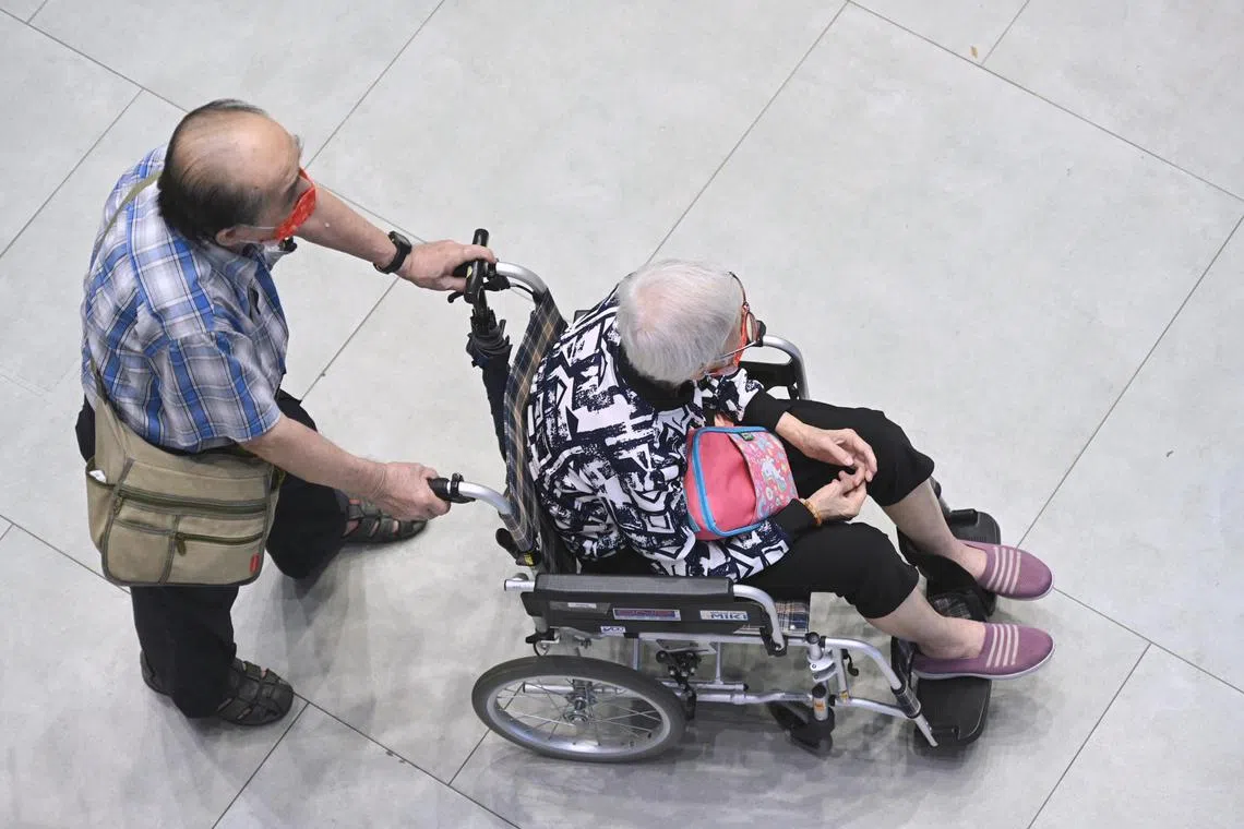 pixgeneric / Generic pix for Budget 2023- of elderly couple at Singapore Post Centre taken on 12 Feb 2023.
