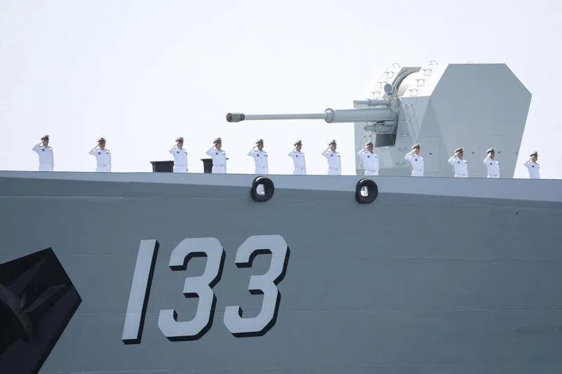 Members of the Chinese Navy at a joint exercise involving Iran, China and Russia in the Gulf of Oman, Iran, last year. 