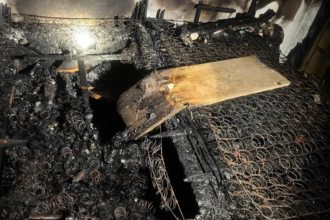 Upon SCDF’s arrival, the fire was raging in a bedroom of a unit on the seventh storey.