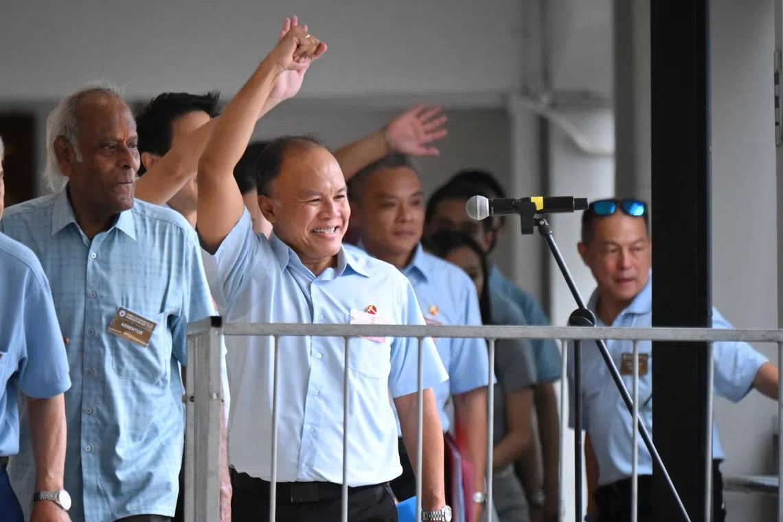 WP vice-chair Faisal Manap at the Poi Ching School nomination centre in Tampines on April 23.