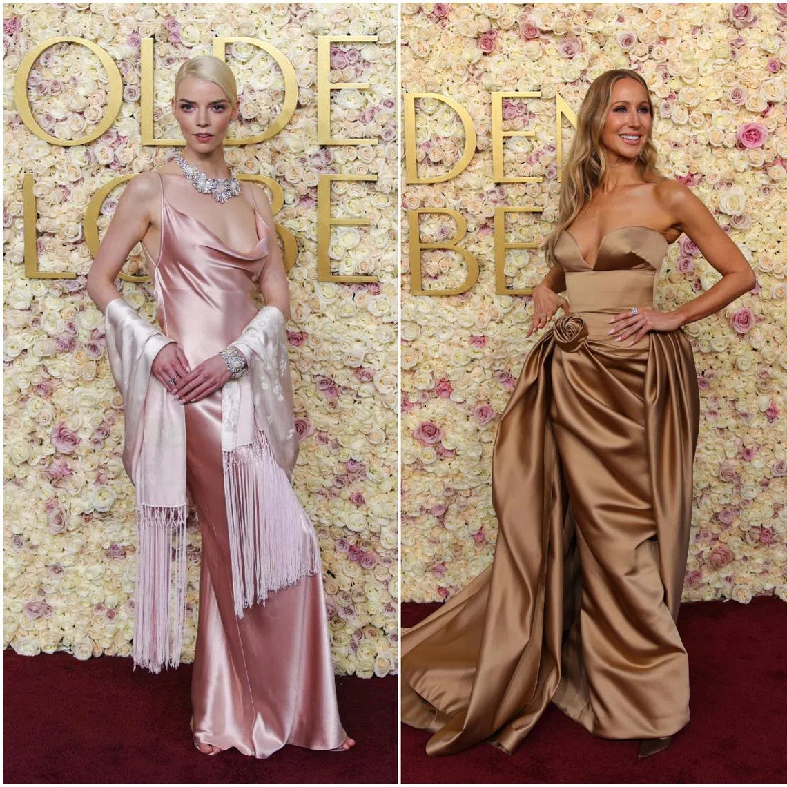 (From left) Anya Taylor-Joy, Nikki Glaser and Sarah Paulson at the 82nd annual Golden Globe Awards ceremony in Beverly Hills, California.