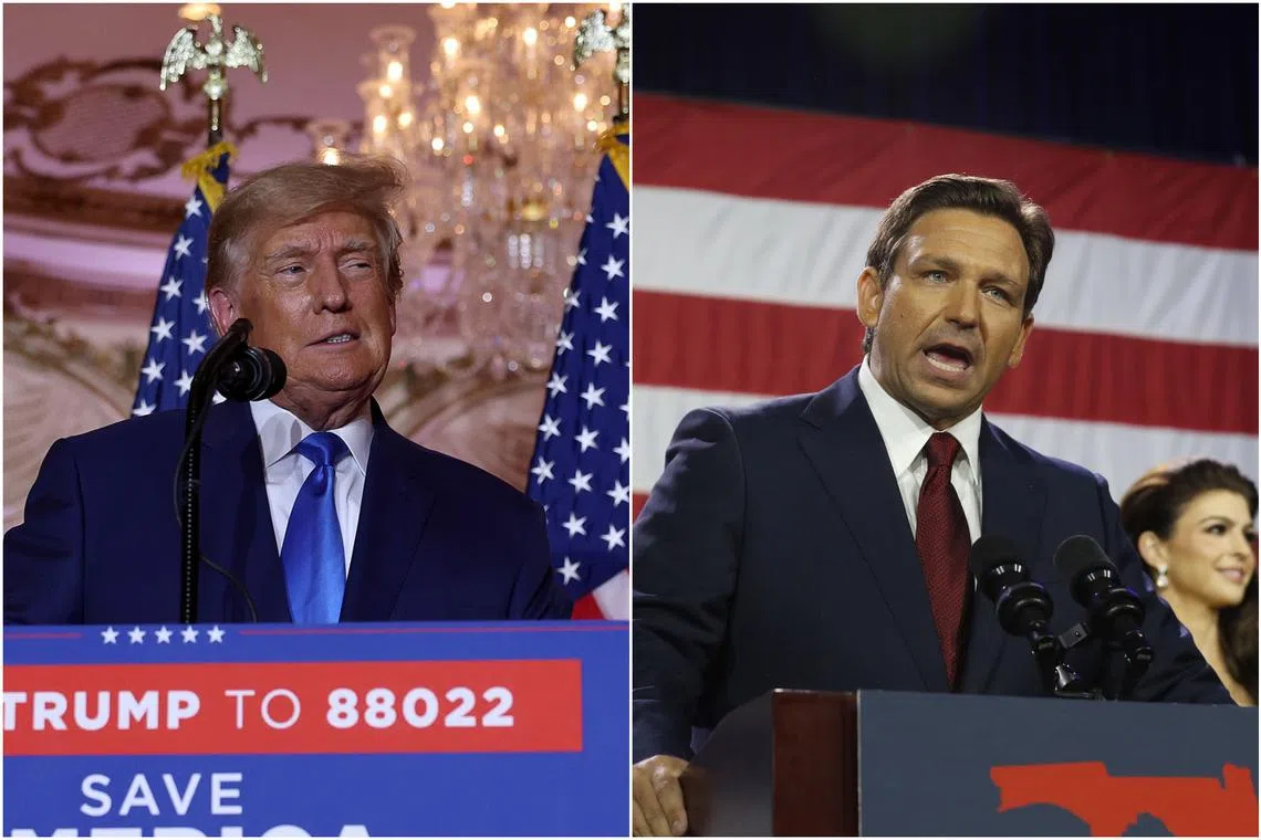 Mr Donald Trump views Mr Ron DeSantis as his chief rival in a potential 2024 GOP presidential primary field.