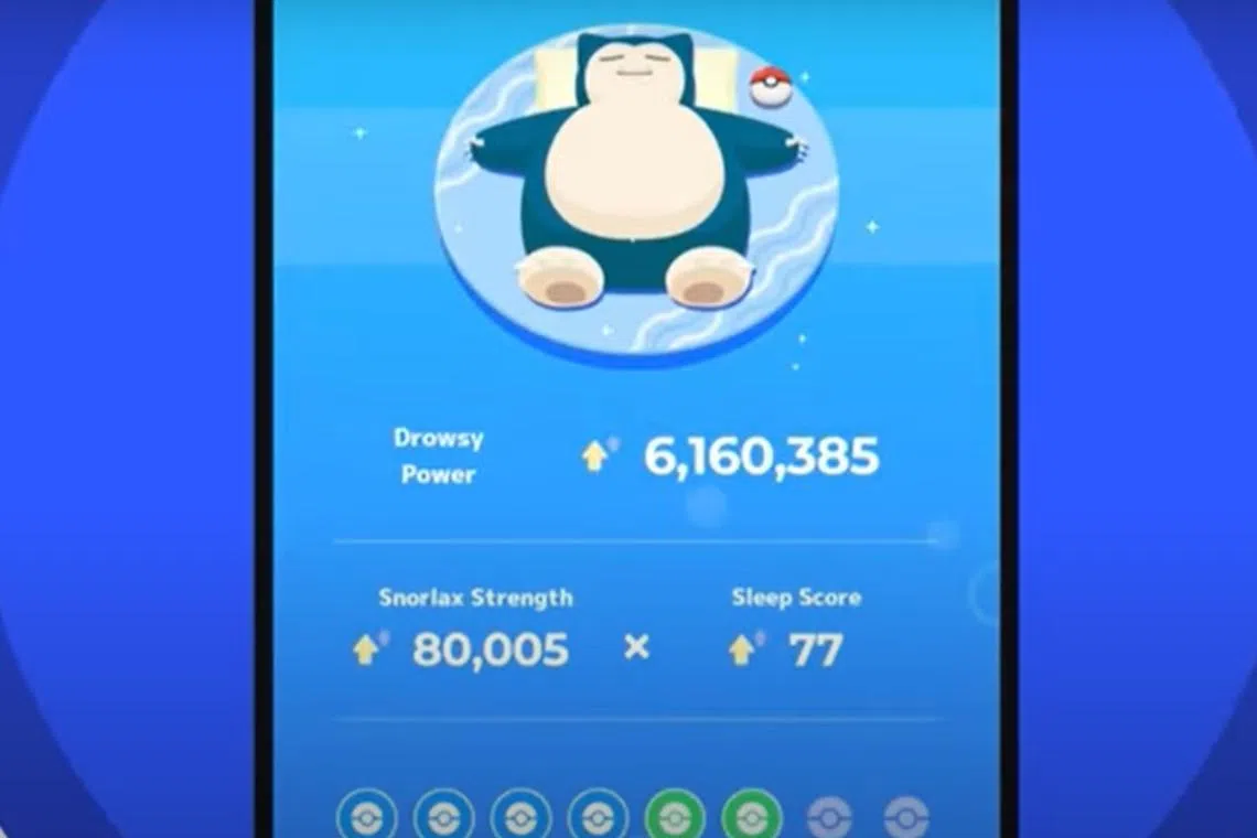 The Pokemon Sleep app monitors sleep through the user’s phone, placed on the bed.