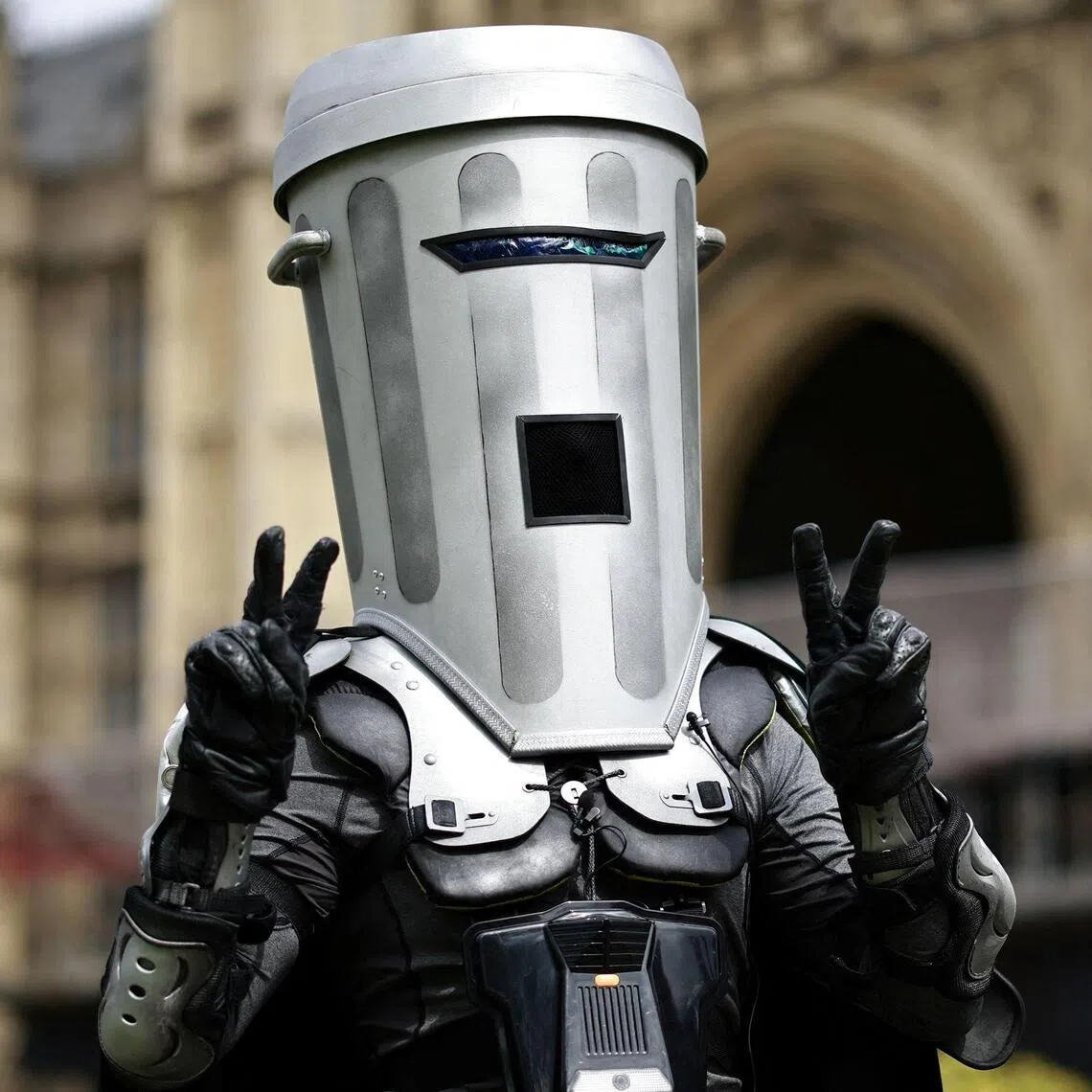 Reform UK leader Nigel Farage (right) is up against Count Binface (left) and dozens of other fringe candidates in the Clacton constituency of eastern Essex.